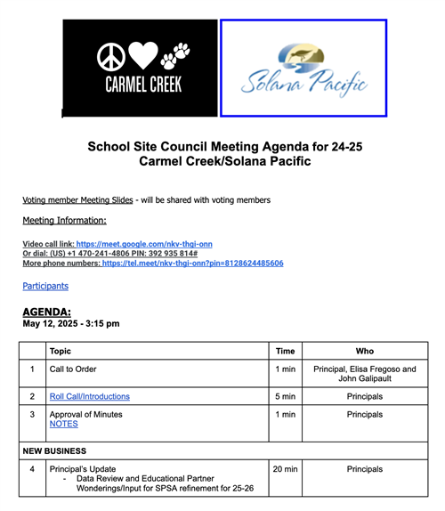 SSC Agenda